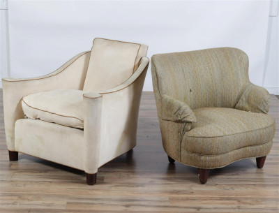 Image for Lot 2 Art Deco Beechwood & Mahogany Club Chairs