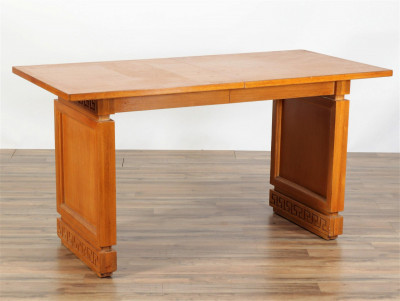 Image for Lot French 40's Oak Library Table