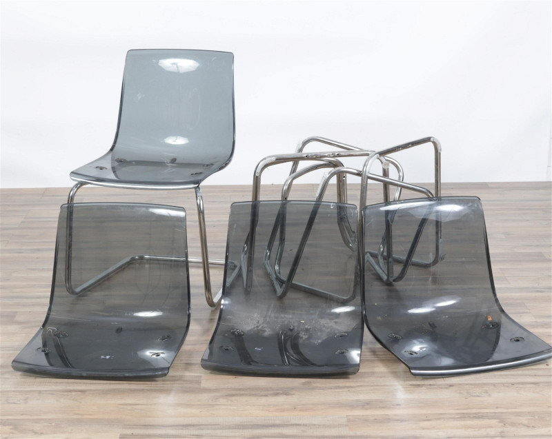 4 Carl Ojerstam Lucite & Chrome Chairs