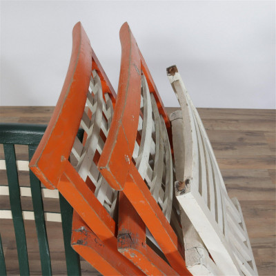 6 Painted, Folded Deck Chairs, poss. Stevenson