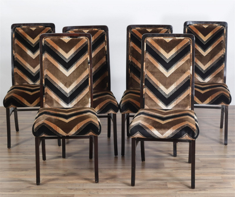 8 Directional Mahogany Stained Dining Chairs