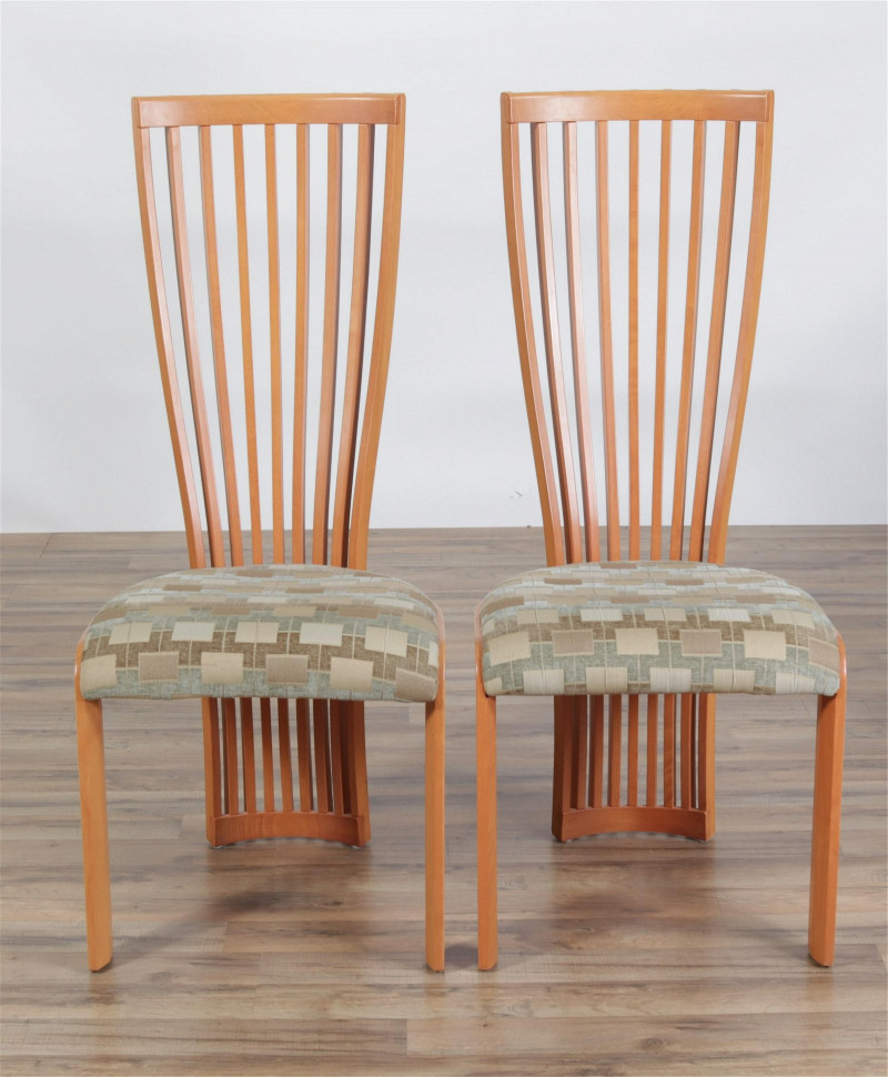 6 Tonon Modern Beechwood Dining Chairs, c.1980