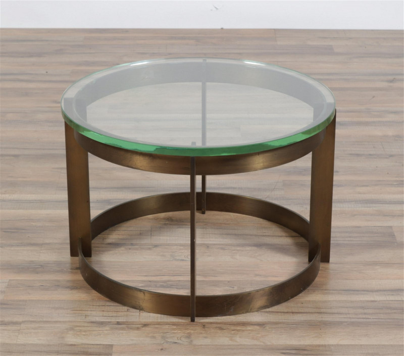 Modernist Brass Occasional Table