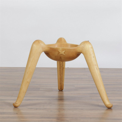 Image for Lot Modern Carved Maple Table Base