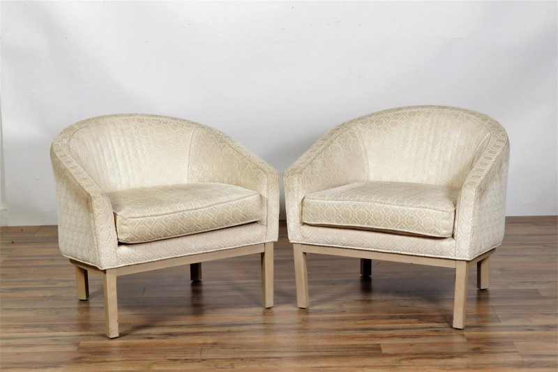 Pair of Mid Century Cream Stained Club Chairs