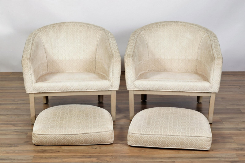 Pair of Mid Century Cream Stained Club Chairs