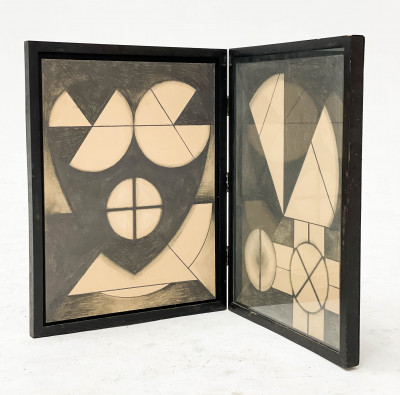 Image for Lot Lowell Nesbitt - Untitled (Abstract Diptych)