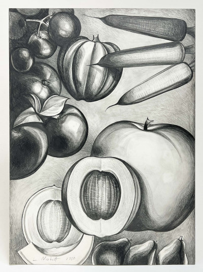 Lowell Nesbitt - Still Life with Peach, Carrots, and Pears
