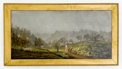 Edmund Darch Lewis - Untitled (Farm Landscape in the Rain)