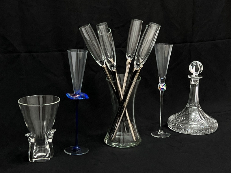 Steuben, Waterford and Others, Assembled Glass Articles