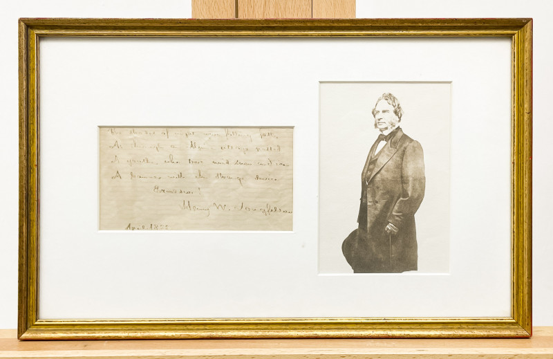 Henry W. Longfellow Signed Note