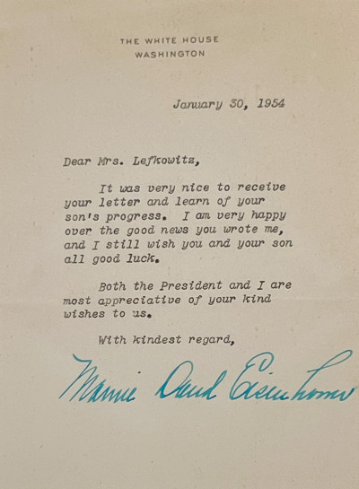 Mamie Doud Eisenhower Signed Letter
