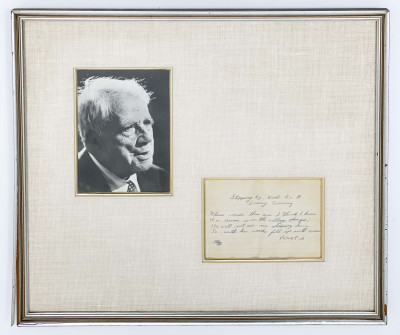 Robert Frost Signed Note