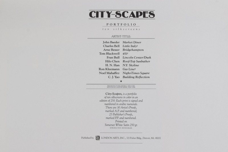 City-Scapes Portfolio, London Arts Inc.