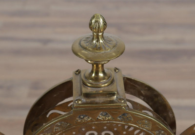 Victorian Brass Fan Firescreen, 19th C.