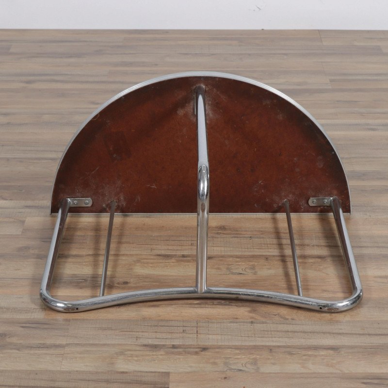 Art Deco Chrome Demilune Table