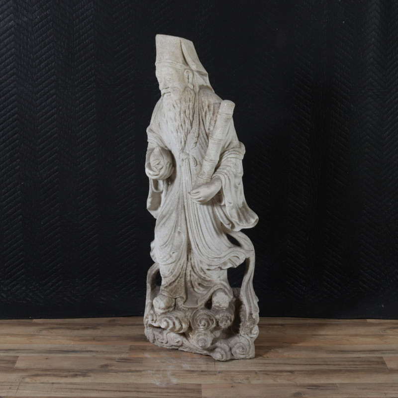Chinese Carved Stone Figure of Deity