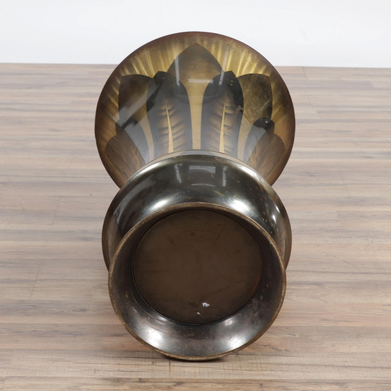 Large MFW Patinated Metal Vase, marked IKORA