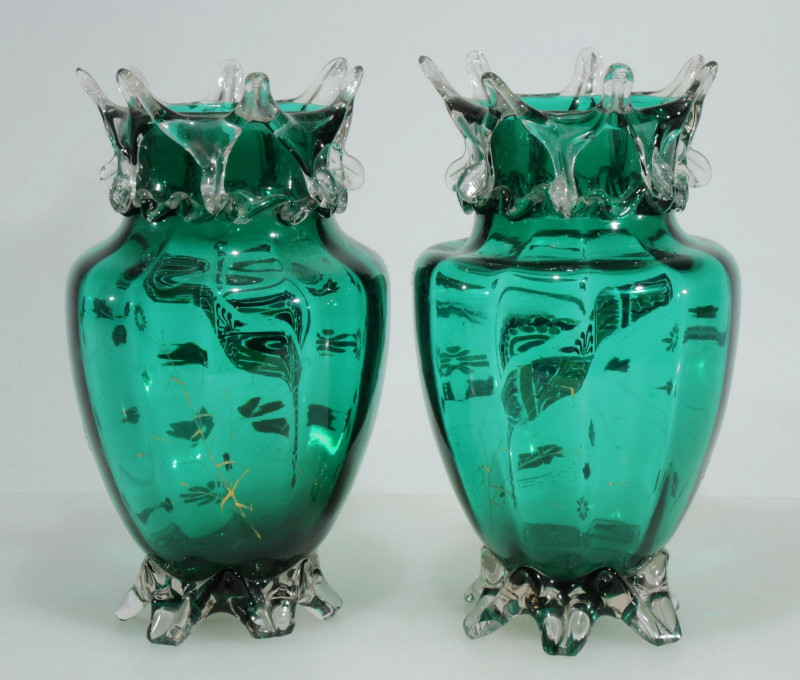 Auguste Jean - Pair of Green Vases