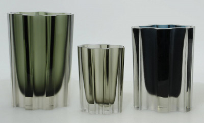 3 Tapio Wirkkala Colored Glass Vases