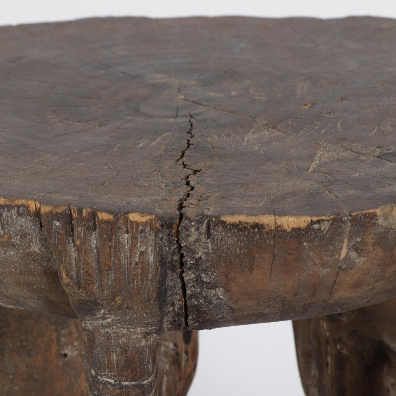 African Carved Wooden "Caryatid" Stool