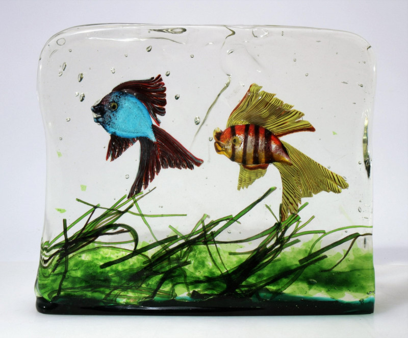 Style of Alfredo Barbini - 3 Glass Fish Reliefs