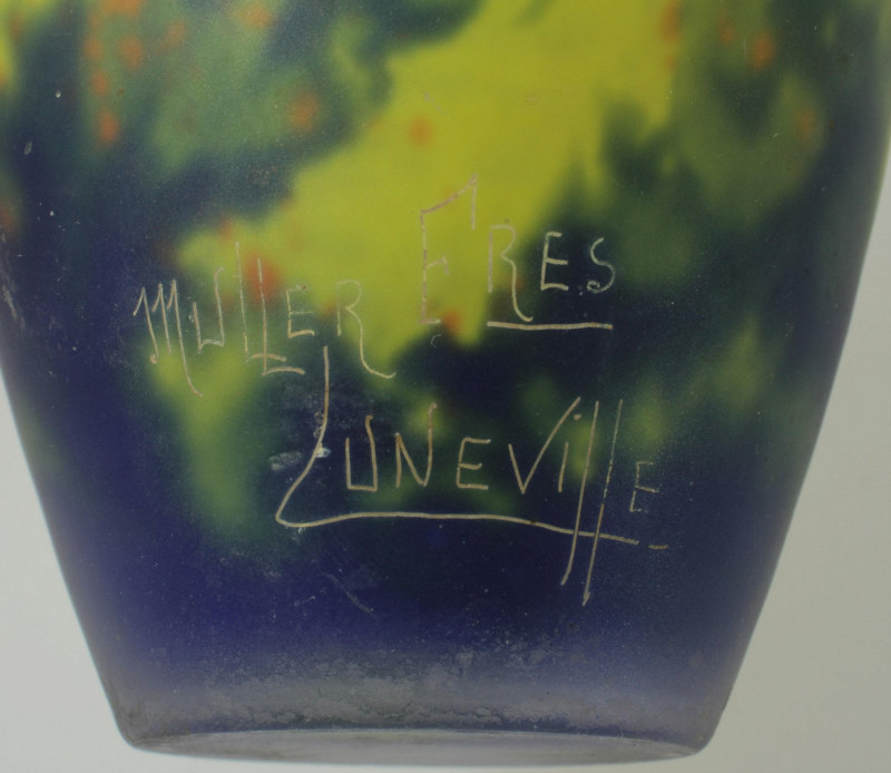 Muller Freres - Two Multi-Color Cabinet Vases