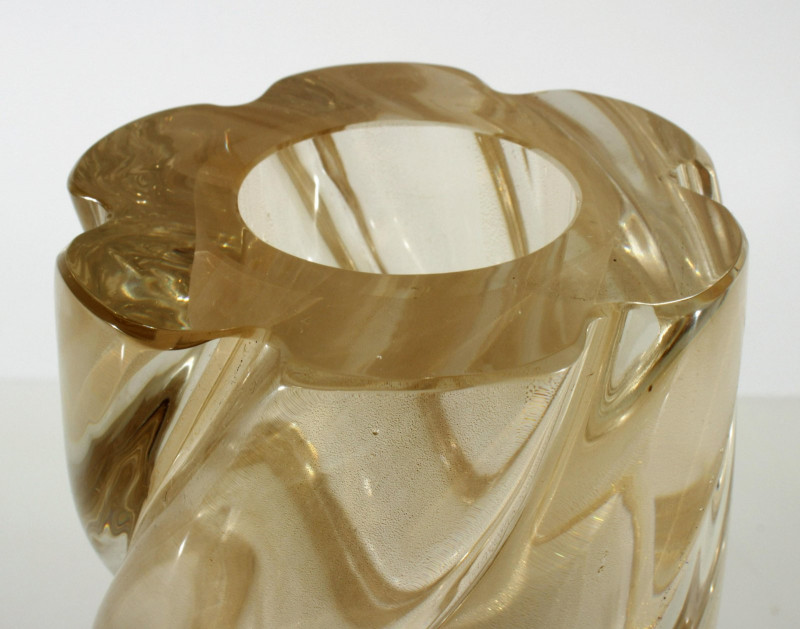 Archimede Seguso - Gold Flecked Glass Vase, 1950