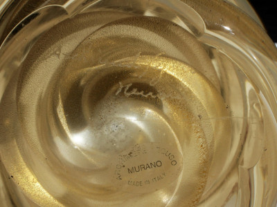 Archimede Seguso - Gold Flecked Glass Vase, 1950