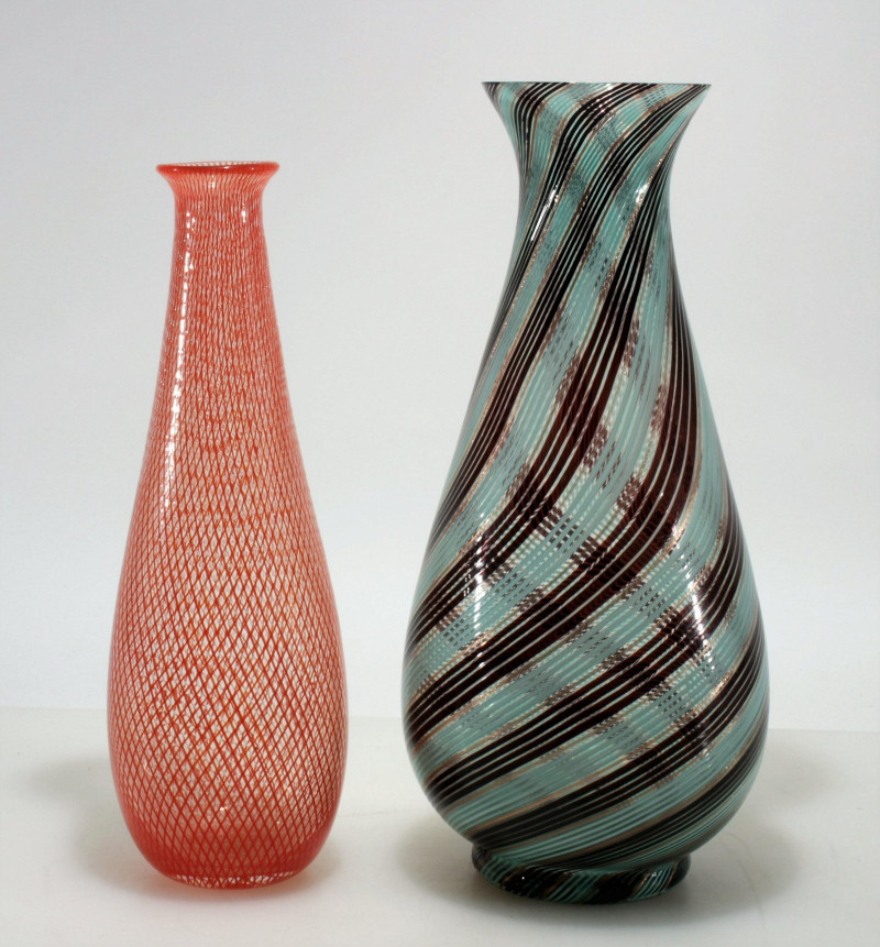 2 Murano Glass Vases, possibly Venini
