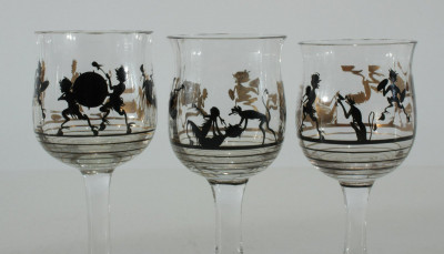 9-Pc. Secessionist Enameled Glass Cordial Set
