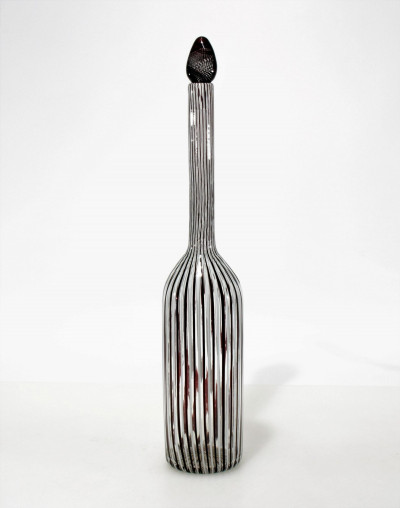 Image for Lot Venini Caned Glass Decanter, poss. Ponti, 1950