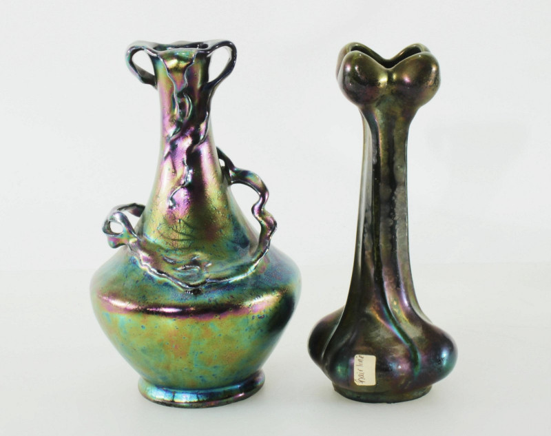 Hellosine / Carlsbad - 4 Iridescent Ceraic Vases