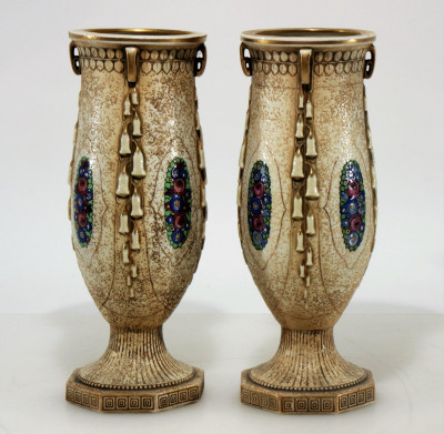 Pair of Ernst Wahliss - Secessionist Amphora Vases