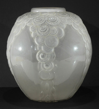A. Hunnebelle - Molded Frosted Glass Vase, 1930