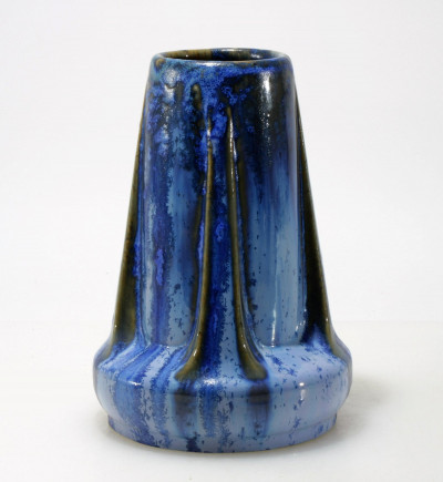 Image for Lot Fulper - Crystaline Blue Pottery Vase