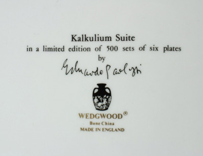 Paolozzi / Wedgwood 6 Dinner Plates, Kalkulium