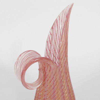 Ercole Barovier - Gilt Pink Swirl Vase, 1950