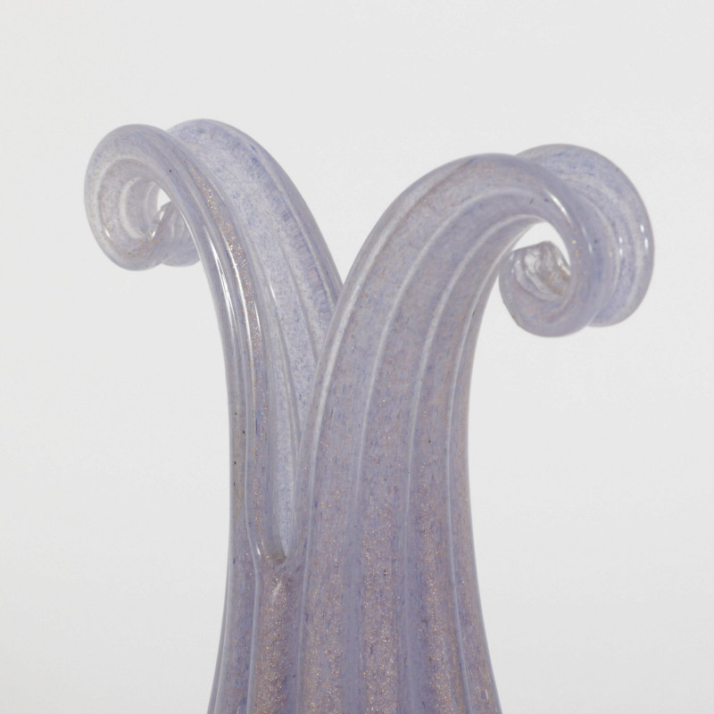 Ercole Barovier - Gilt Purple Ribbed Vase, 1950