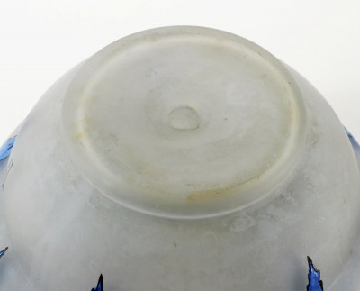 Leune - Enameled Frosted Glass Vase, 1930