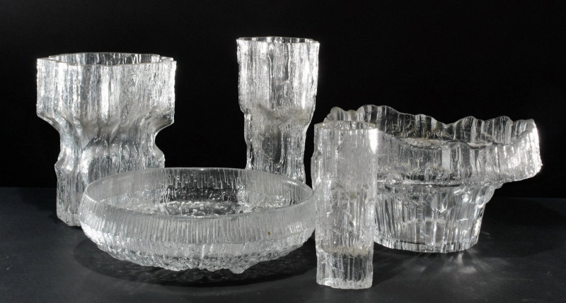 Tapio Wirkkala - Five Iceberg Glass Vessels