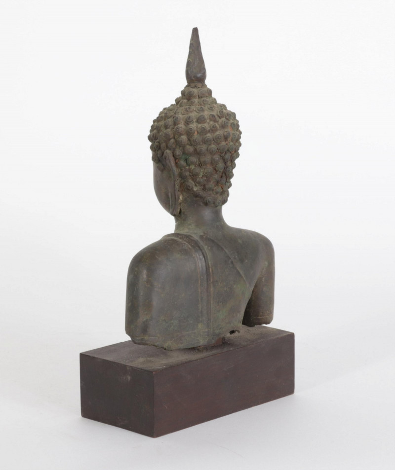 Southeast Asian Bronze Bust of Buddha