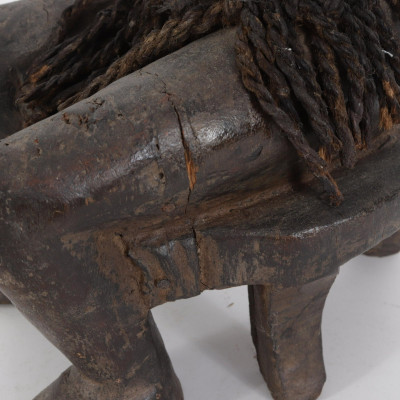 African Wooden Stool, Figure & Stone Carving
