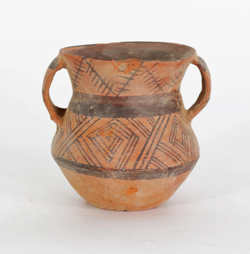 Chinese Neolithic Period Ceramic 2-Handled Vase