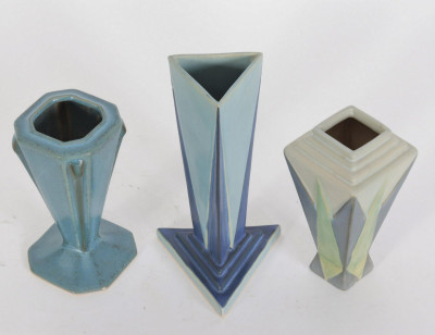 Roseville - 3 Futura Pottery Vases, 1930