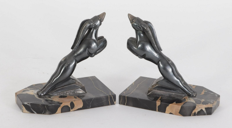 Henri Moreau - Metal Gazelle Bookends, 1930