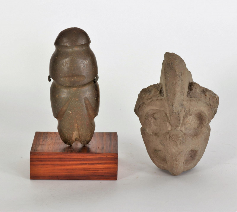 Mexican Stone Figure & Mask, Pre-Columbian