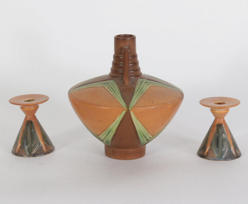 Roseville - 3 Futura Pottery Vases, 1930