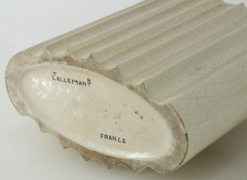 Robert Lallemant - Cream Crackle Glaze Vase