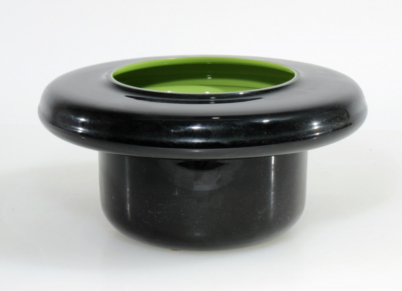Vistosi - Black & Green Case Glass Bowl, 1990